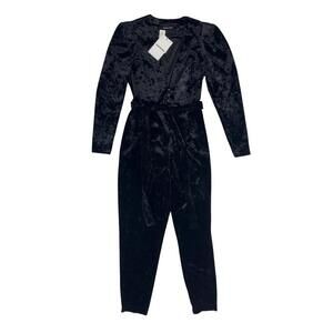 Sabina Musayev Scarlett Belted  Jumpsuit Black Size O/S